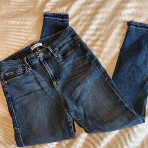 Good American Good Legs Released Hem Skinny Jeans  Blue009 Size 29